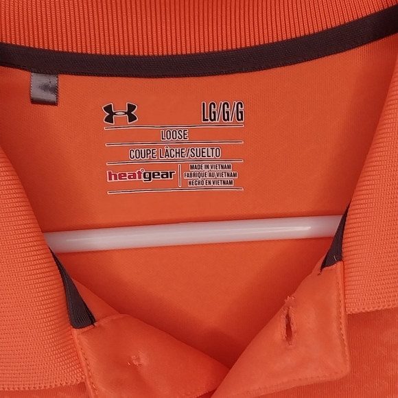 Under Armour HeatGear Loose Men's polo size large orange - Picture 3 of 3
